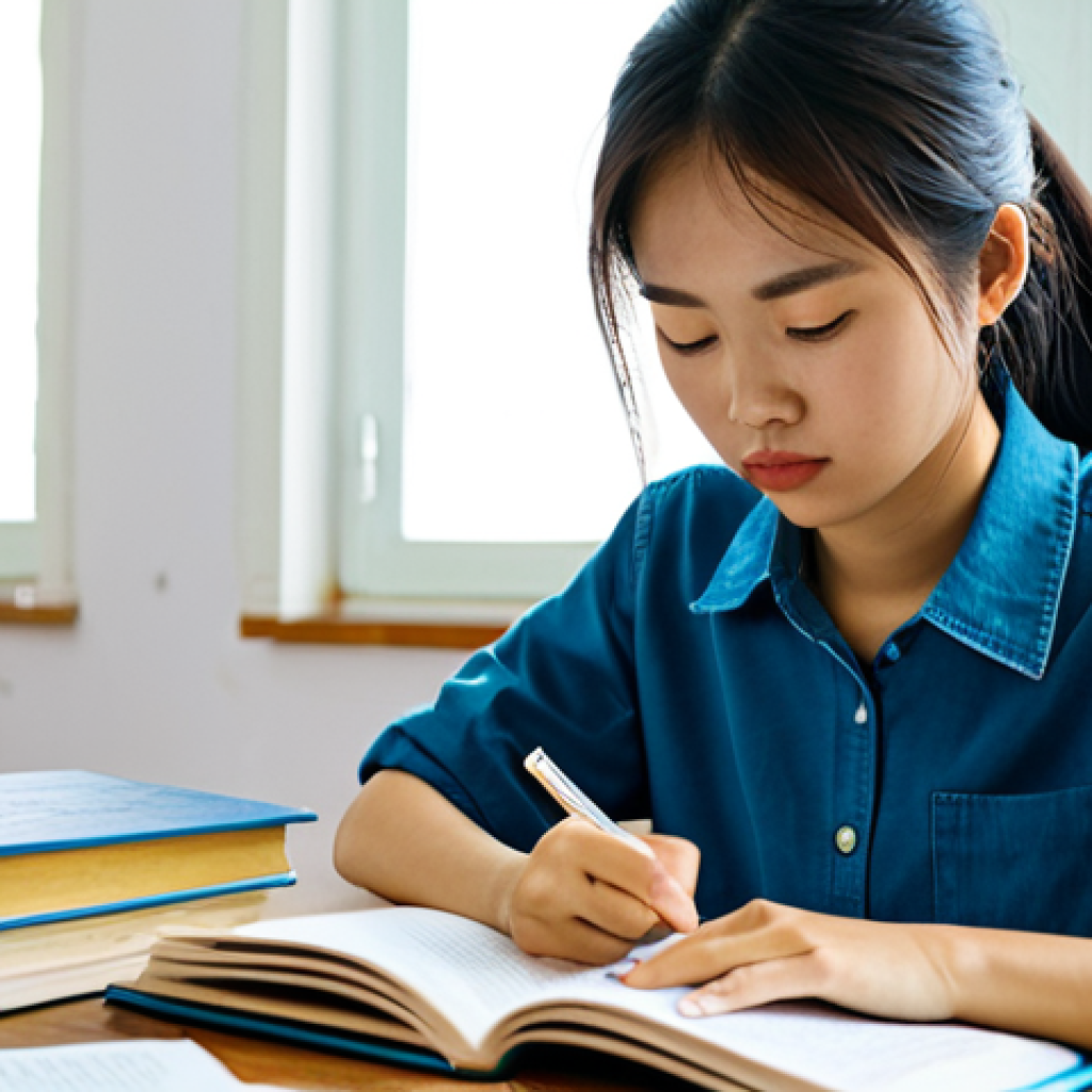 유아교육지도사 필기시험 대비 시간 분배법 - Focused Study Session**

"A young Vietnamese woman, fully clothed in casual but modest attire, study...