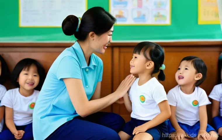 유아교육지도사로서 업무 효율성 높이는 법 - **Prompt: Inside a modern and stimulating Vietnamese kindergarten classroom, a female teacher, dress...