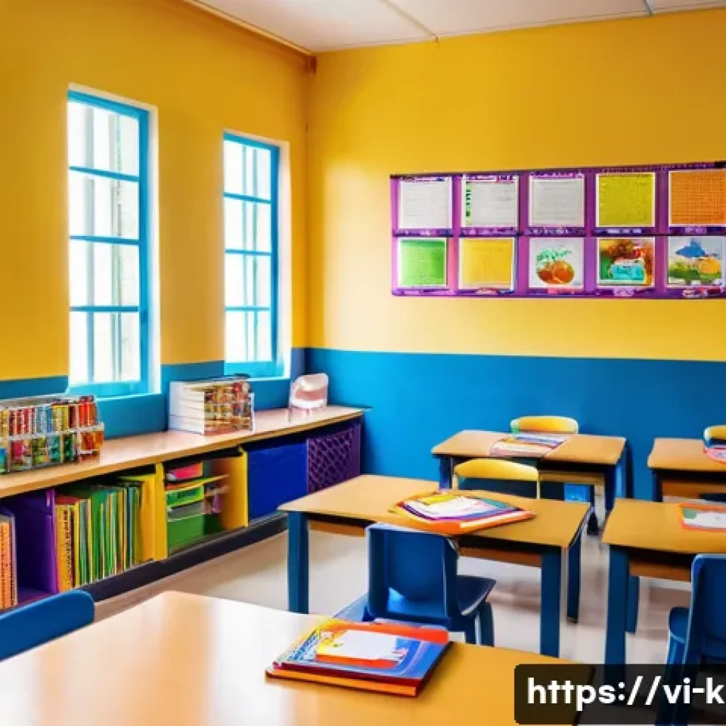 유아교육지도사 전공과목 집중 학습법 - A bright and cozy early childhood education classroom in Vietnam, featuring young children wearing c...
