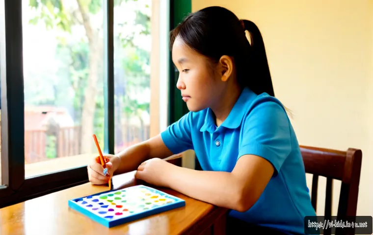Home 15 유아교육지도사 강의 계획 작성 가이드 - Photorealistic Vietnamese early childhood educator seated at a tidy wooden desk, thoughtfully planni...
